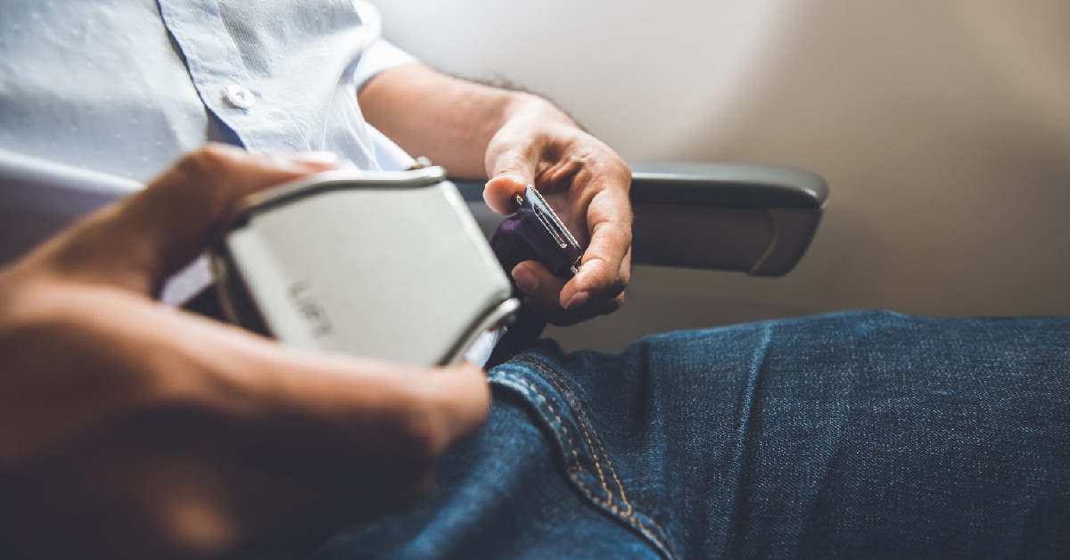 Passenger Buckling Seatbelt on Plane- copilot microsoft
