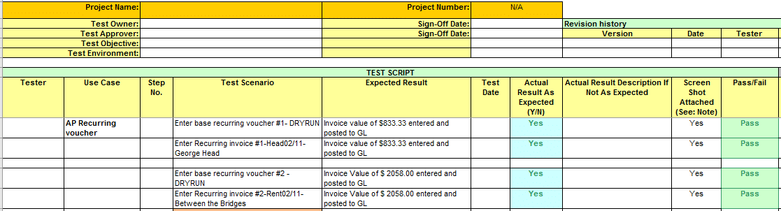 Accuracy and Functionality User ERP Testing