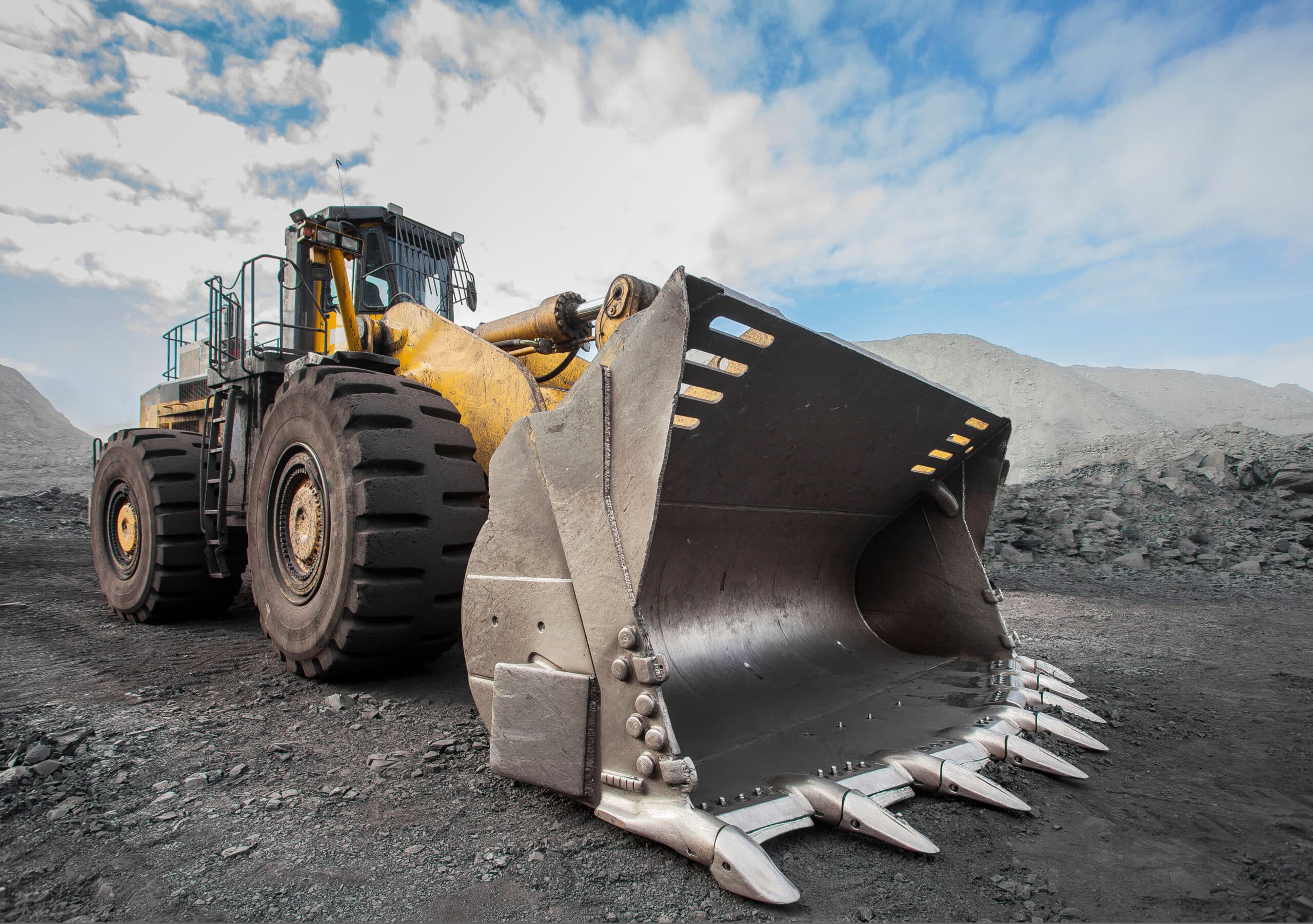 wheel loader in a coal mine