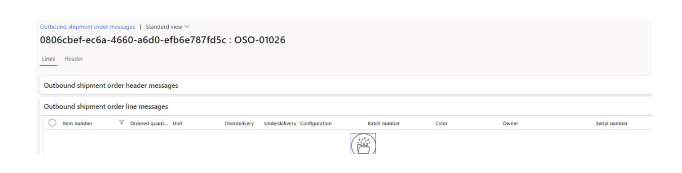Outbound Shipment Order Messages