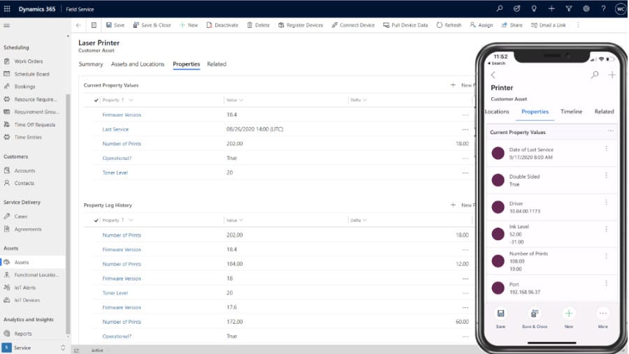 Predictive Maintenance Screen in D365 Field Service