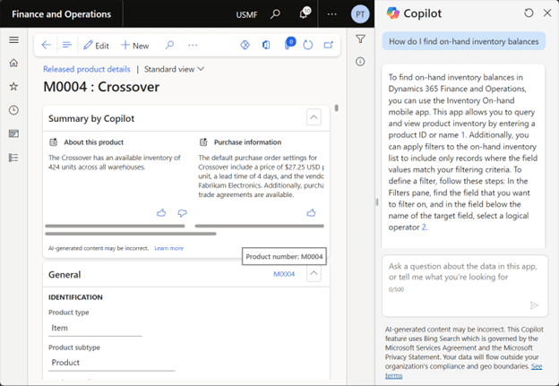 Dynamics 365 Summary by Copilot View